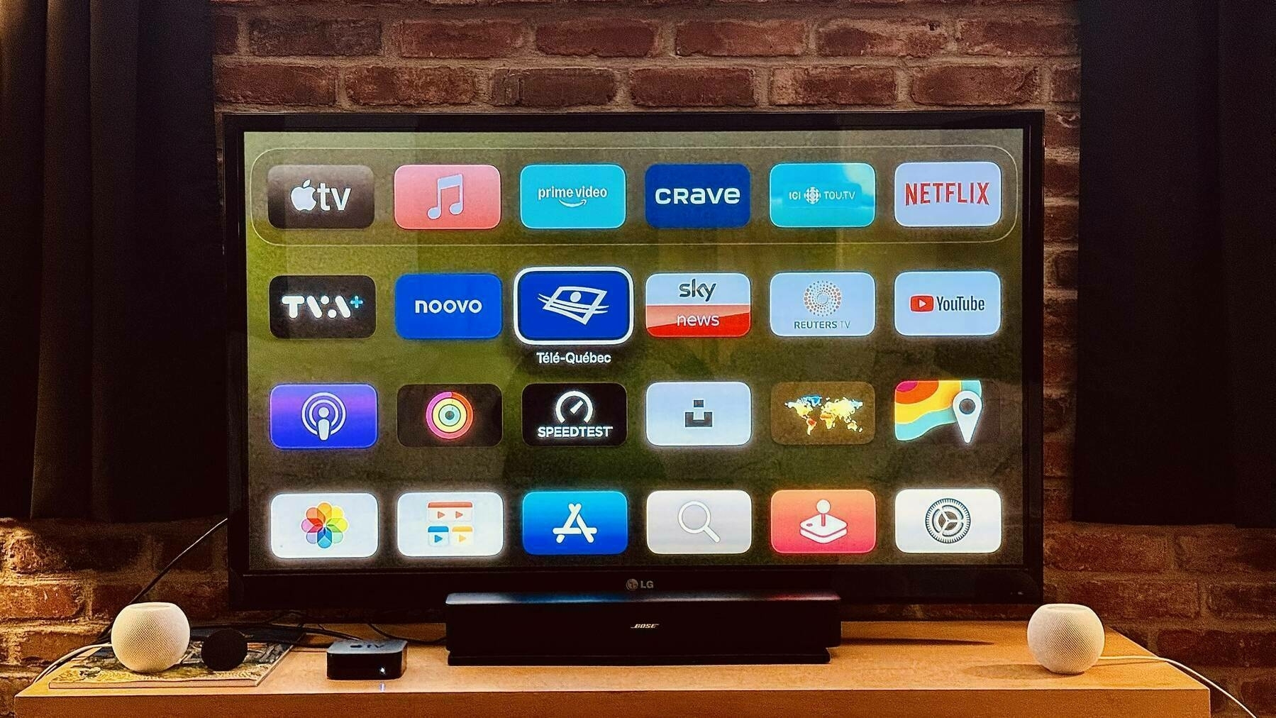 The home screen of the Apple TV